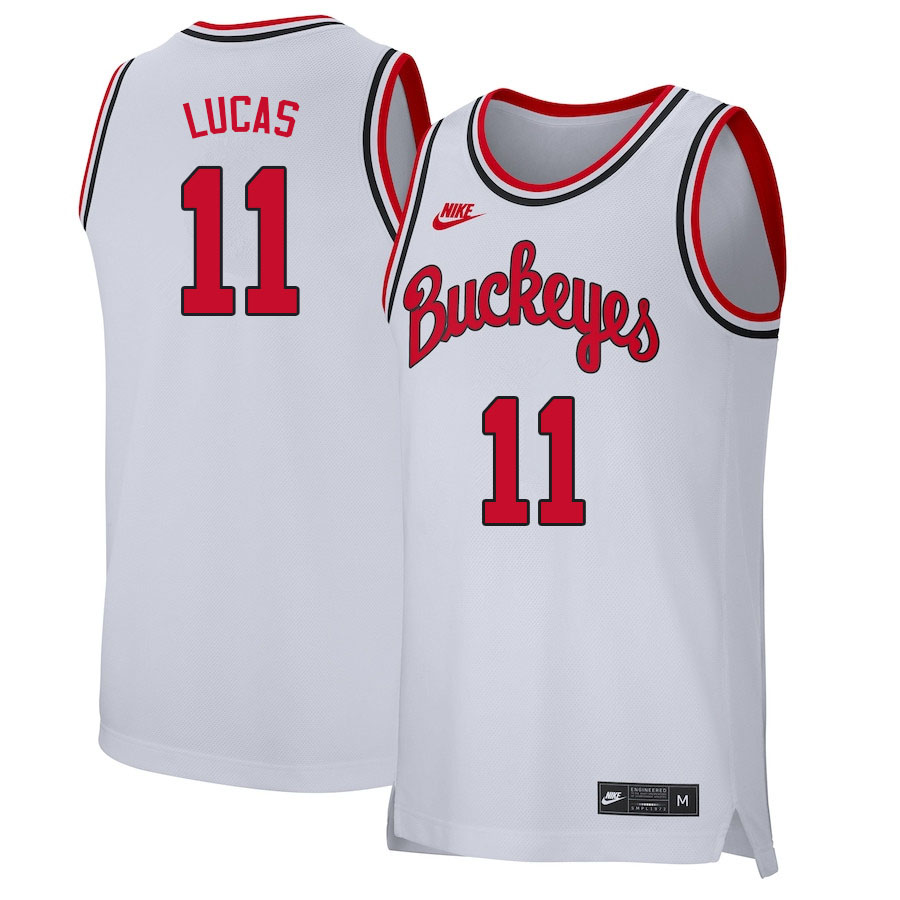 Men #11 Jerry Lucas Ohio State Buckeyes College Basketball Jerseys Sale-Retro White